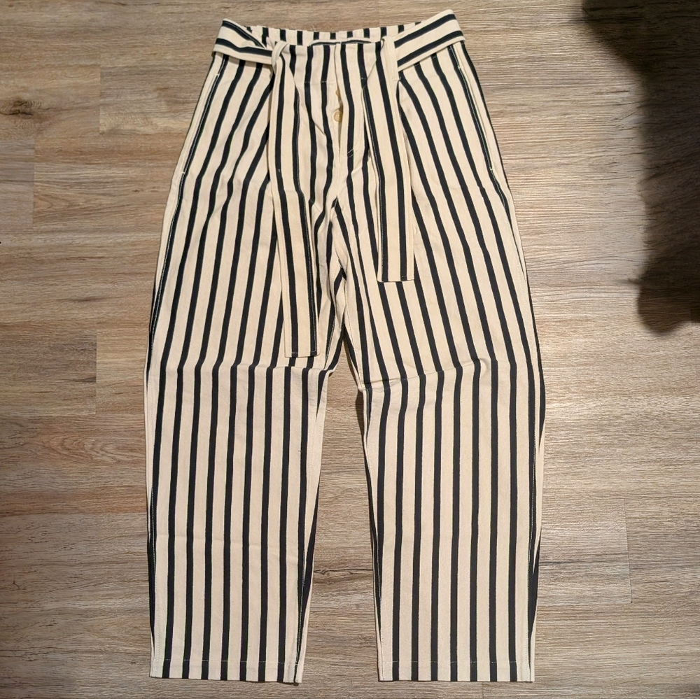 Polo Ralph Lauren Black and Cream Striped Chinos